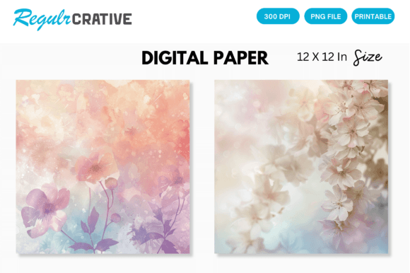 Download Soft Pastel Floral Digital Paper - Digital Collection