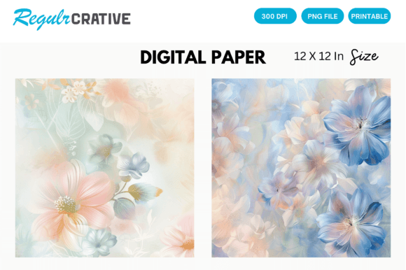 Download Soft Pastel Floral Digital Paper - Digital Collection