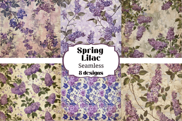 Download Spring Lilac Seamless Digital Papers - Digital Collection