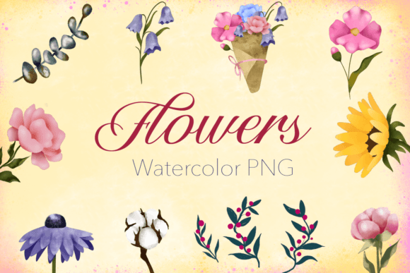 Download Flowers Watercolor PNG Free - Flowers watercolor Collection