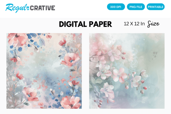 Download Soft Pastel Floral Digital Paper - Digital Collection
