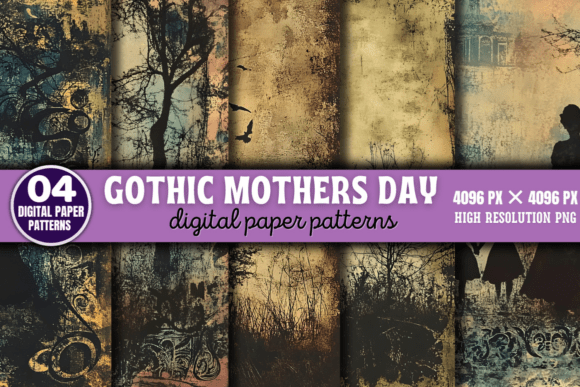 Download Gothic Mothers Day Digital Patterns 3 - Digital Collection