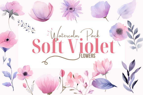 Download Violet Flowers Watercolor Clipart - Flowers watercolor Collection