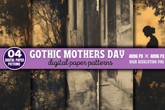 Download Gothic Mothers Day Digital Patterns 6 - Digital Collection