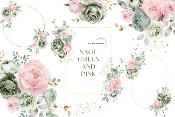 Download Sage Green &amp; Pink Flowers Clipart - Pink flower Collection