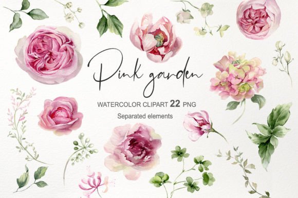 Download Watercolor Pink Flowers Clipart Rose PNG - Pink flower Collection