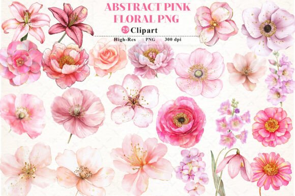 Download Abstract Pink Flower Clipart - Pink flower Collection