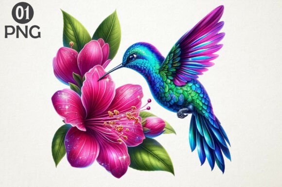 Download Hummingbird with Pink Flower PNG - Pink flower Collection