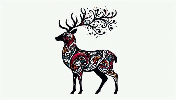 Download Symbolic Deer with Abstract Hues - Premium Bundle