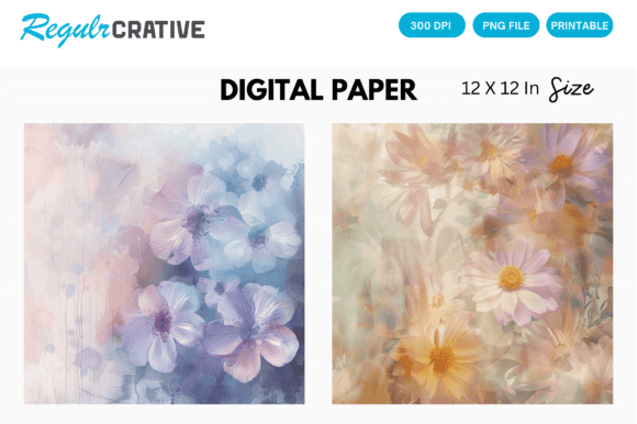 Download Soft Pastel Floral Digital Paper - Digital Collection