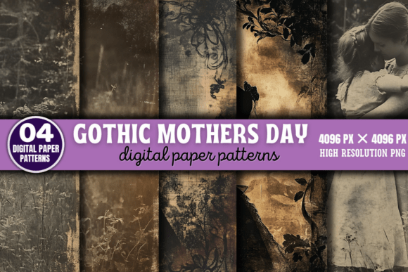 Download Gothic Mothers Day Digital Patterns 2 - Digital Collection