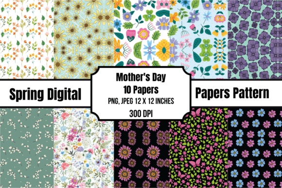 Download Mother's Day Spring Digital Papers - Digital Collection