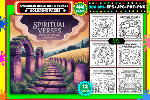 Download Symbolic Bible Art &amp; Verses Coloring - Premium Bundle
