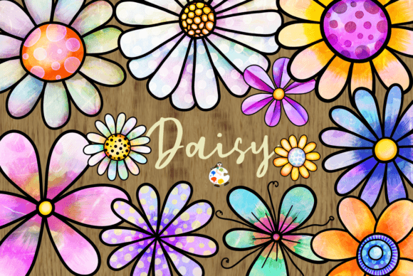 Download Daisy Flowers Watercolor Ink Doodle Art - Flowers watercolor Collection