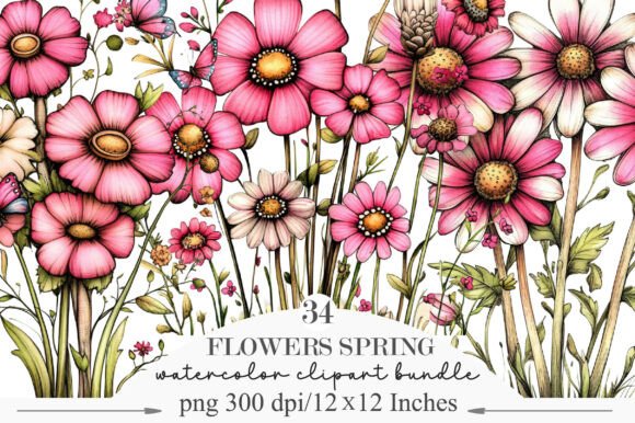 Download Pink Flowers Spring Clipart - Pink flower Collection