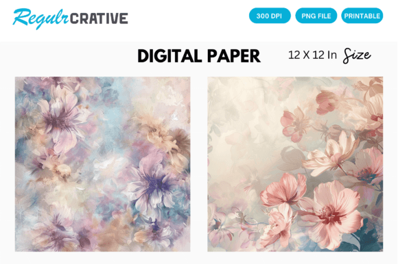 Download Soft Pastel Floral Digital Paper - Digital Collection