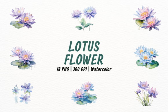 Download Lotus Flowers Watercolor Clipart - Flowers watercolor Collection