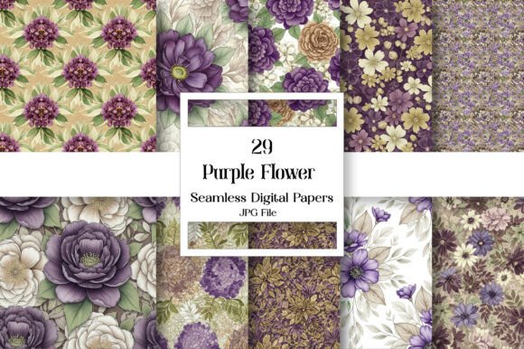 Download Purple Flower Digital Paper Pack - Digital Collection