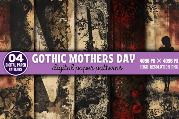 Download Gothic Mothers Day Digital Patterns 8 - Digital Collection