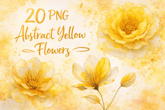 Download Abstract Yellow Flowers Watercolor - Flowers watercolor Collection
