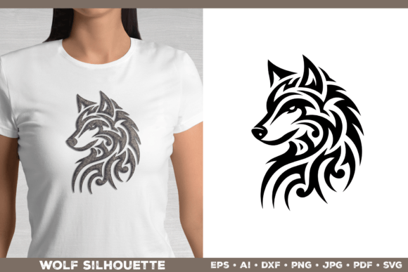 Download Symbolic Tribal Wolf Silhouette SVG - Symbolic Collection