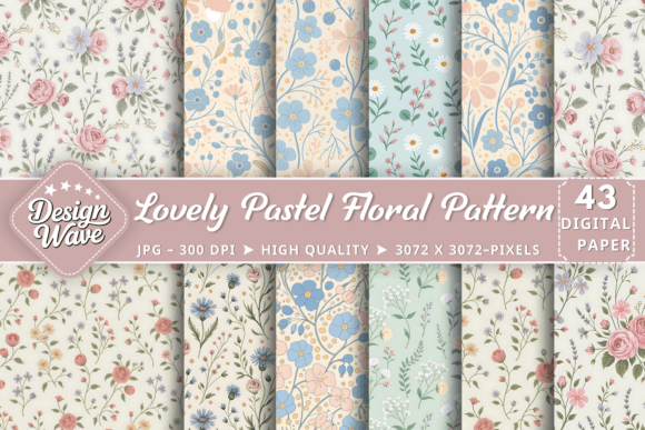 Download Digital Lovely Pastel Floral Pattern - Digital Collection