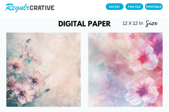 Download Soft Pastel Floral Digital Paper - Digital Collection
