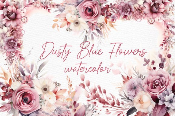 Download Dusty Pink Flowers Clipart Watercolor - Pink flower Collection