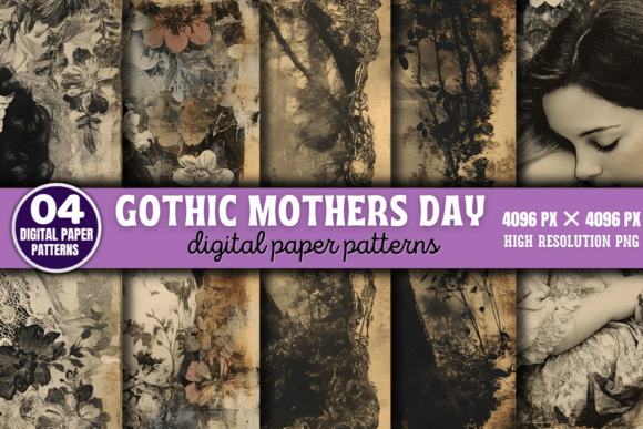 Download Gothic Mothers Day Digital Patterns 7 - Digital Collection