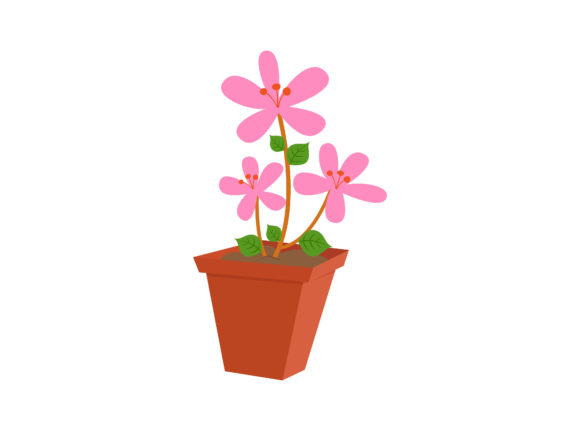 Download Spring Pink Flower Pot Vector - Pink flower Collection