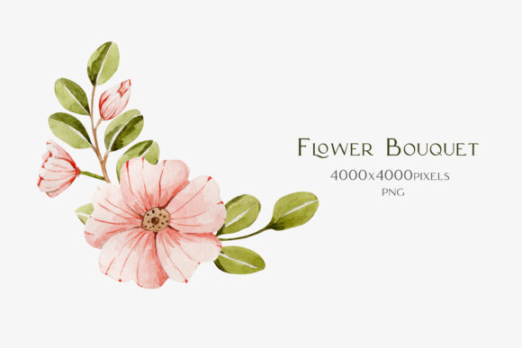 Download Watercolor Bouquet with Pink Flower - Pink flower Collection