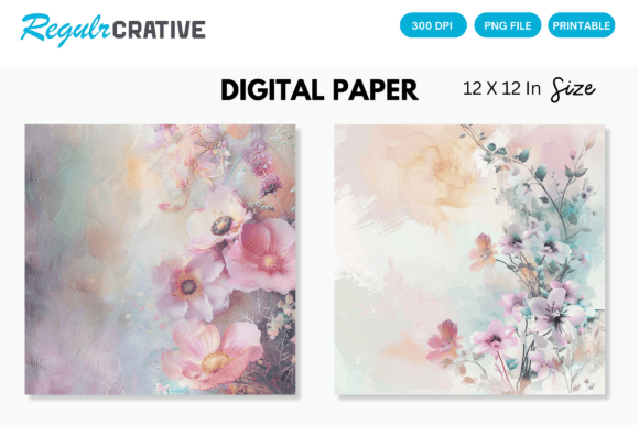 Download Soft Pastel Floral Digital Paper - Digital Collection
