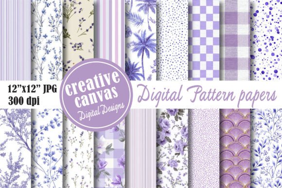 Download Lavender Floral Digital Paper Bundle - Digital Collection