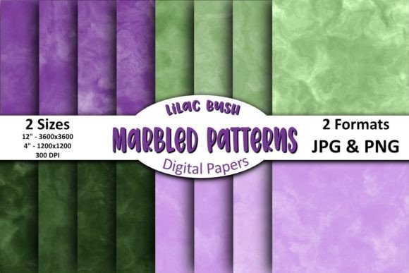 Download Spring Lilac Bush Marbled Digital Papers - Digital Collection