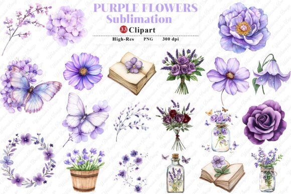 Download Purple Flowers Watercolor Flower Clipart - Flowers watercolor Collection