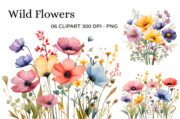 Download Wild Flowers Watercolor Clipart PNG - Flowers watercolor Collection