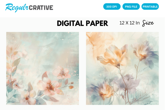 Download Soft Pastel Floral Digital Paper - Digital Collection